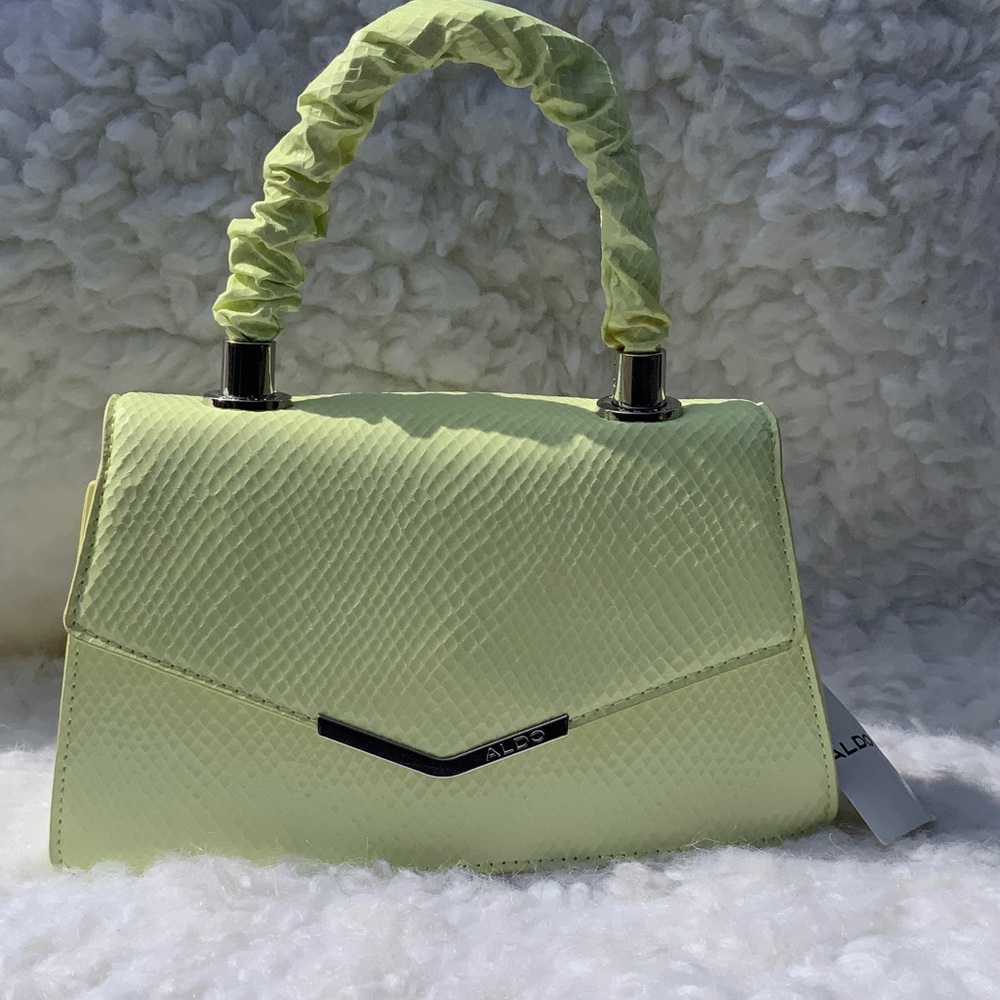 ALDO Pale Lime Textured Top-Handle Satchel/Crossbody bag (NEW)
